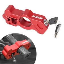 Red Motorcycle Handlebar Lock Anti-Theft Locking Device For ATVs Scooters Bikes