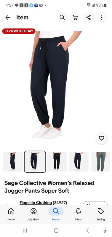 Uniform Women’s Tapered Leg Dress Pants Blue Size M Pull-On Stretch MPN 7733