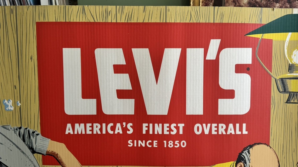 Levi Strauss. Velvetone Display Banner ￼ c. 1960s Screen printed