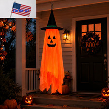 Halloween Decorations Ghost Hanging Ornaments: Standard Small Size, Orange