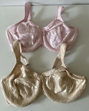 2 Wacoal Awareness Bra 36DDD Floral Underwire 85567 Seamless 2 Ply Cup Pink Nude