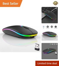 Wireless Bluetooth Mouse,LED Dual Mode Rechargeable Silent Slim Laptop Mouse,...