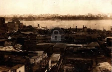 Edgewater NJ Harbor & Manhattan Skyline fr Hudson River 1900s RPPC Postcard COPY