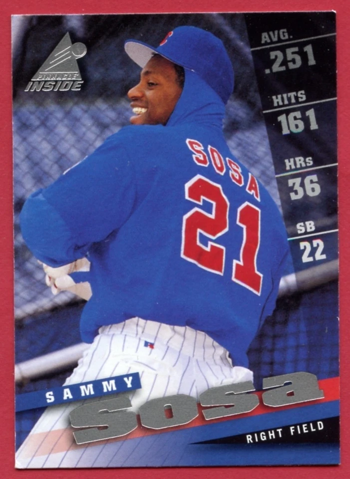 1998 Pinnacle Inside #14 * SAMMY SOSA * Chicago Cubs - Image 2 of 3