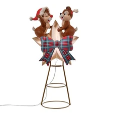 2025 Disney Store Japan Holiday Christmas Chip & Dale Light-Up Tree Topper