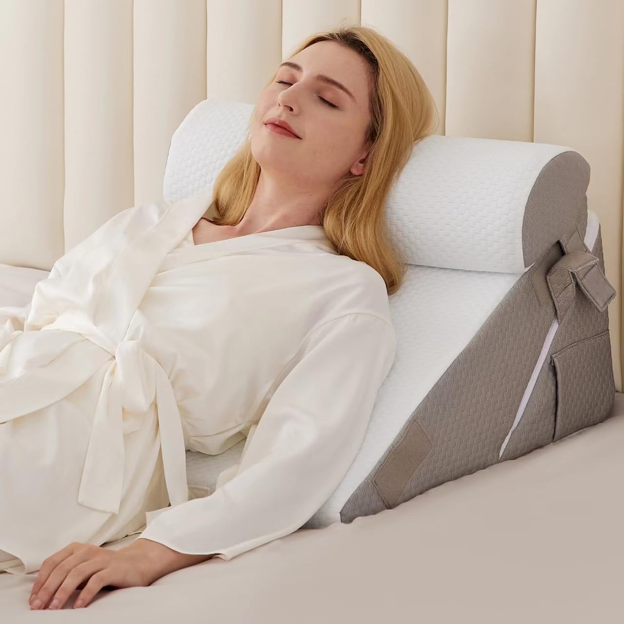 3PCS Wedge Pillow Set for After Surgery, Wedge Pillow for Acid Reflux Relief,...