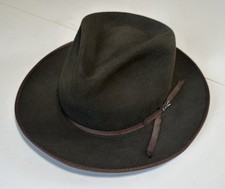 STETSON STRATOLINER SPECIAL EDITION SAGE BROWN FEDORA HAT 7 3/8 DISCONTINUED