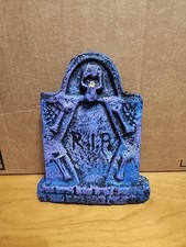 Vintage Foam Carved Tombstone Halloween Decoration 7.5" Graveyard R.I.P Spooky
