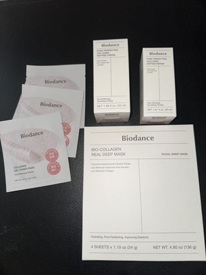 BIODANCE Collagen Pore Perfecting Peptide Serum & Cream and 4 Collagen Masks