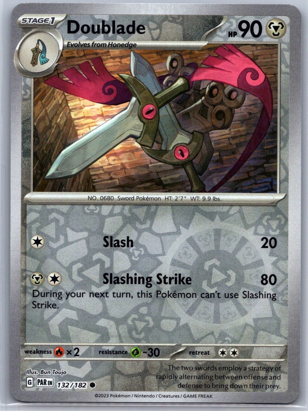 Doublade 132/182 Common Paradox Rift Pokemon Reverse Holo Near Mint