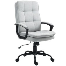 HOMCOM Office Chair, Computer Desk Chair with Dual-Layer Padding, Grey