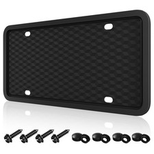 License Plate Frame Holder - Tpu Black Front Rear Protector With Screws License Plate Frame Holder - Tpu Black Front Rear Protector With Screws