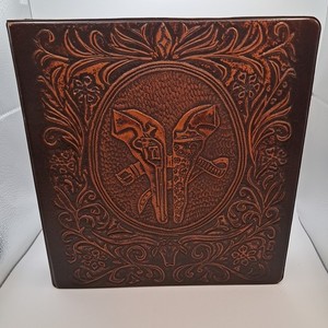Western Faux Leather 3 Ring Binder Longhorn Pistols Cowboy Rodeo Western Wedding