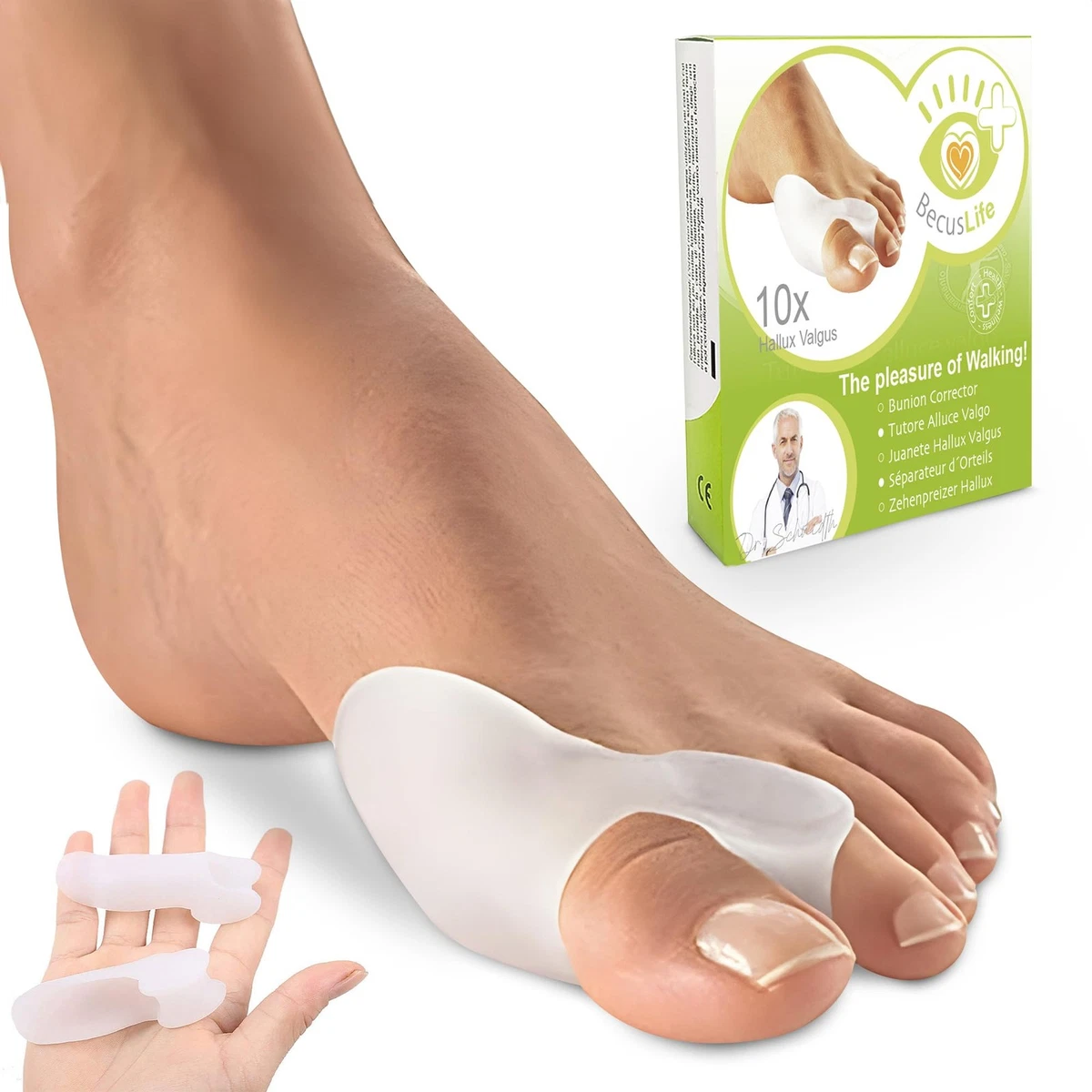 Maniche & morbido elastico Pedimendtm alluce valgo correttore | toe separatore & Hallax valgo | aiuta a correggere la deformazione Big Toe | per uomini e donne | Foot Care