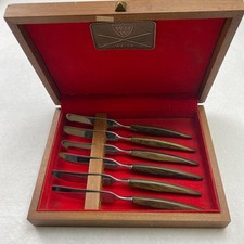 Vintage Walco Set of 6 Knifes in Display Case 8.5" Robeson Germany Stainless