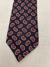 Liebert Men’s Vintage Silk 3” Necktie English Foulard Blue Red Paisley 59”