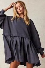 Free People Eleanor Sweatshirt Mini Dress Size M Peppery Combo RRP £118