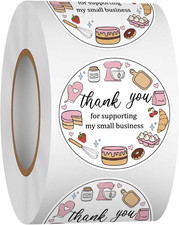 500 PCS 1.5 Inch Thank You for Supporting My Small Business Stickers for Pack...