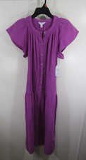 New Time and Tru Midi  Dress Size M 8 10 Purple Tie Belt