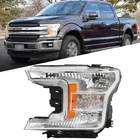 Left/Driver Side For Ford F150 2018-2020 Halogen Headlight Assembly Chrome Clear