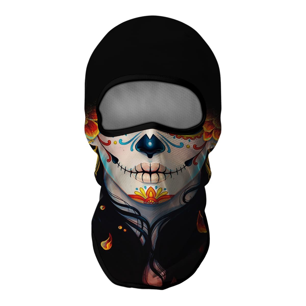 Skull Print Balaclava Face Mask for UV Sun Protection Motorcycle Ski Scarf