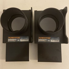 Set of 2 Powertec 70358 4 Inch Wall Mounting Blast Gate with Bracket, Threaded