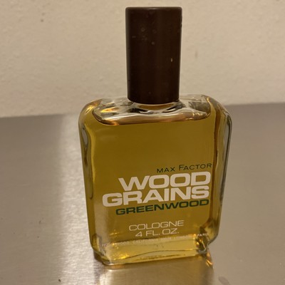 Vintage Greenwood Max Factor Wood Grains 4 Oz. Cologne Splash 70s 
