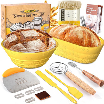 Sourdough Bread Baking Supplies 34 OZ Sourdough Starter Kit with 2 Bread Proofin