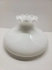 Vntg Tam O Shanter White Milk Glass Ruffled Top 10" Fitter Shade(see descript)