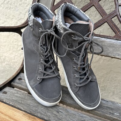 Joie Devon Snake Print LaceUp High Top Sneakers Shoes Women SIZE EU 36, US 5-6