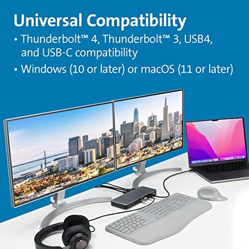 Kensington AD2010T4 Thunderbolt 4 Dual 4K Docking Station, 96W 4 