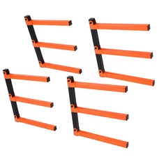 4 Pcs Wall Mount Wood Organizer and Lumber Storage Metal Rack with 3-Level 330LB