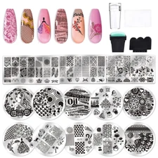 Biutee Nail Stamping Plate Kit 2 Nail Stamper 13 Nail Art Stamp Plate Set 2 Scra
