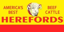 Hereford - America's Best Beef Cattle NEW Sign 24x48" USA STEEL XL Size 10 lbs