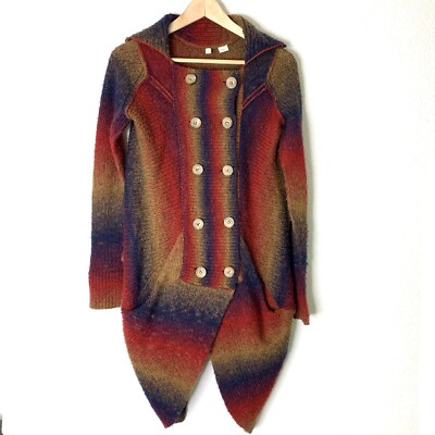 Anthropologie Moth Rutledge multicolor Double Breasted sweater coat  Cardigan XS UK