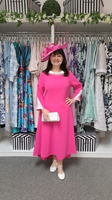 Kleid für die Brautmutter oder den Bräutigam Größe 18 Hot Pink neu mit Etikett