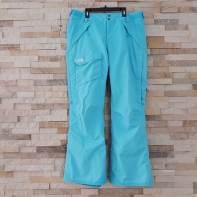 North Face Womens Large Baby Blue Ski Snow Snowboard Winter Pants  Waterproof Bib