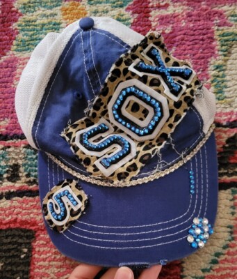 Pacific Headwear vintage collection Sox hat womens bejeweled animal print  cap