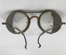 Wilson Optical Antique Motorcycle Safety Glasses - 30s - Leather Clear lenses