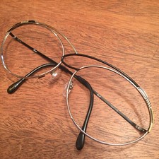 VTG 80's UNIQUE ART Frame Oversized Silver Gold Black Big Eye Frame Glasses 62