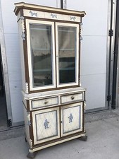 Credenza Doppio Corpo Laccata Vetri Soffiati