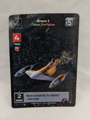 *Damaged* Star Wars Young Jedi CCG Foil Bravo 1 Trading Card F8