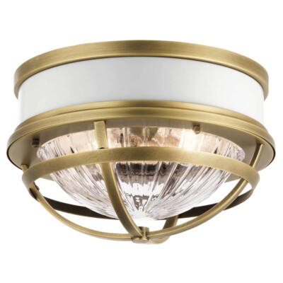 Deckenleuchte Wohnzimmerlampe Deckenlampe Messing Weiß Stahl D 30,5 cm