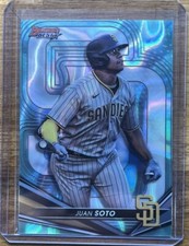 2022 Bowman’s Best JUAN SOTO AQUA LAVA PARALLEL REFRACTOR #63/199 BASE PADRES
