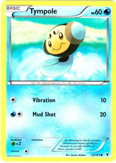 Tympole - 22/101 - Common - Reverse Holo NM, English Pokemon Noble Victories