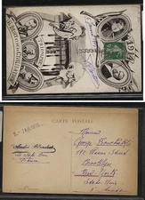 France  1915  post   card   to   US   military     KL0528