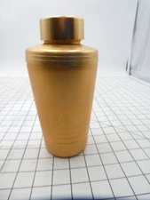Cocktail Shaker Mirro Aluminum Gold Tone Anodized Metal 8-1/4" high