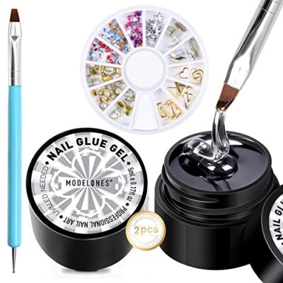  Rhinestone Glue for Nail, No Wipe Nail Gem Glue, Super B1-Rhinestone Glue Set