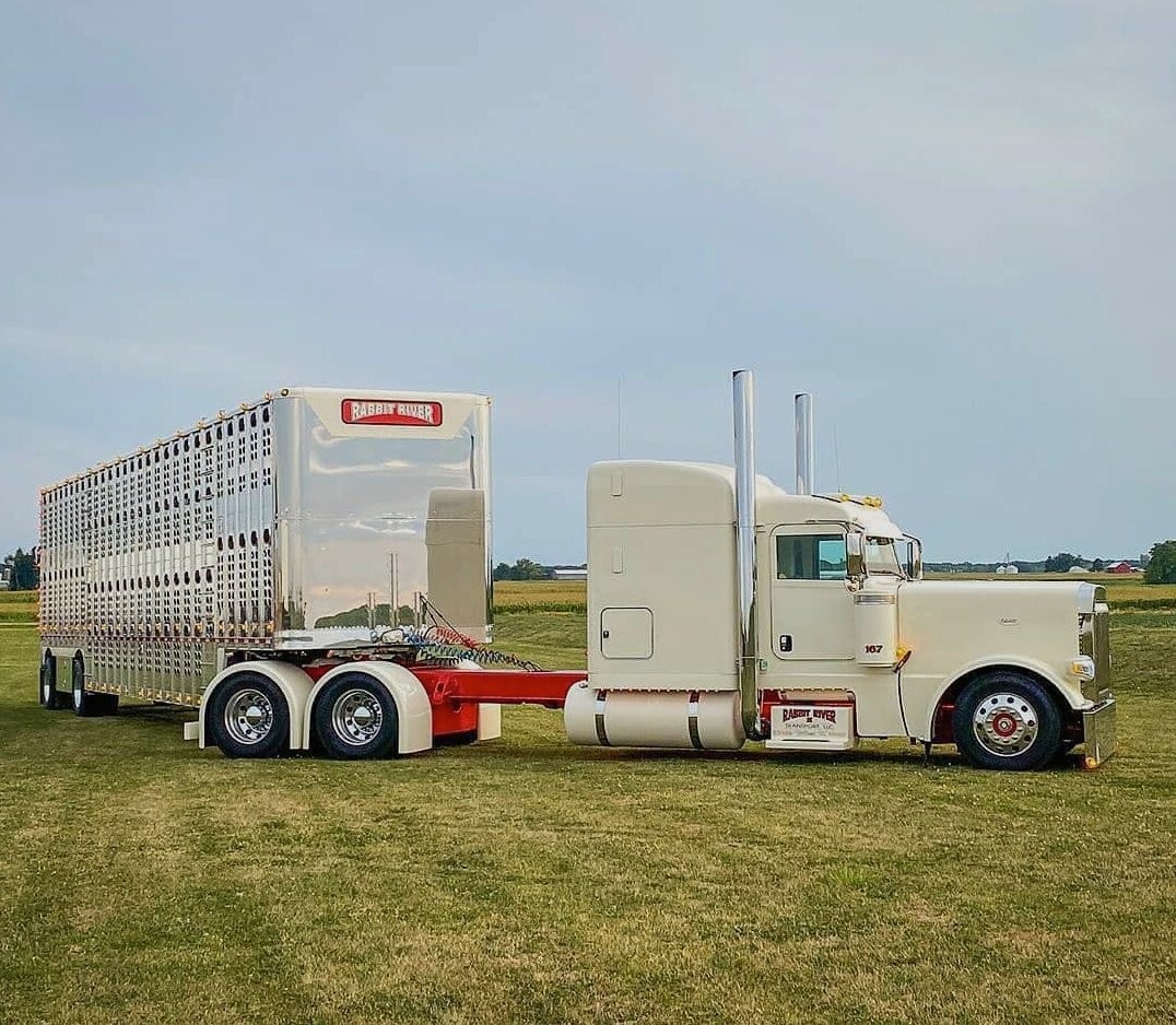 DCP 1/64 Rabbit River Cream Red Peterbilt 389 Wilson Livestock 60