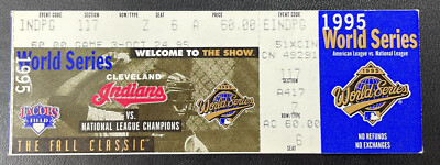 1995 World Series Game 3 Full Ticket Stub Cleveland Indians Vs